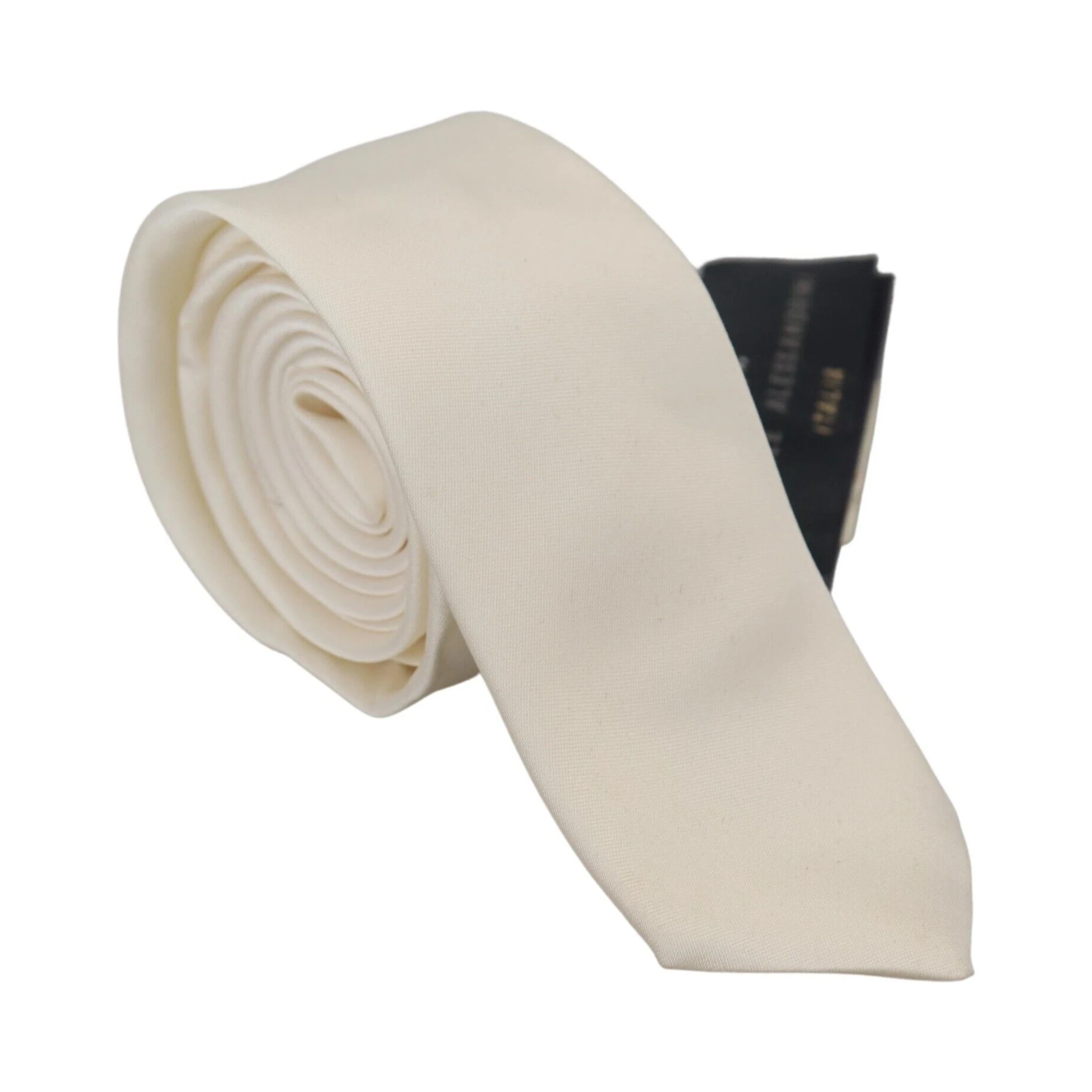 Off White Silk Men Necktie Adjustable Accessory Tie