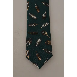 Black Bottle Fantasy Print Silk Adjustable Accessory Tie