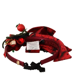 Red Tiara Berry Fruit Crystal Bow Hair Diadem Headband