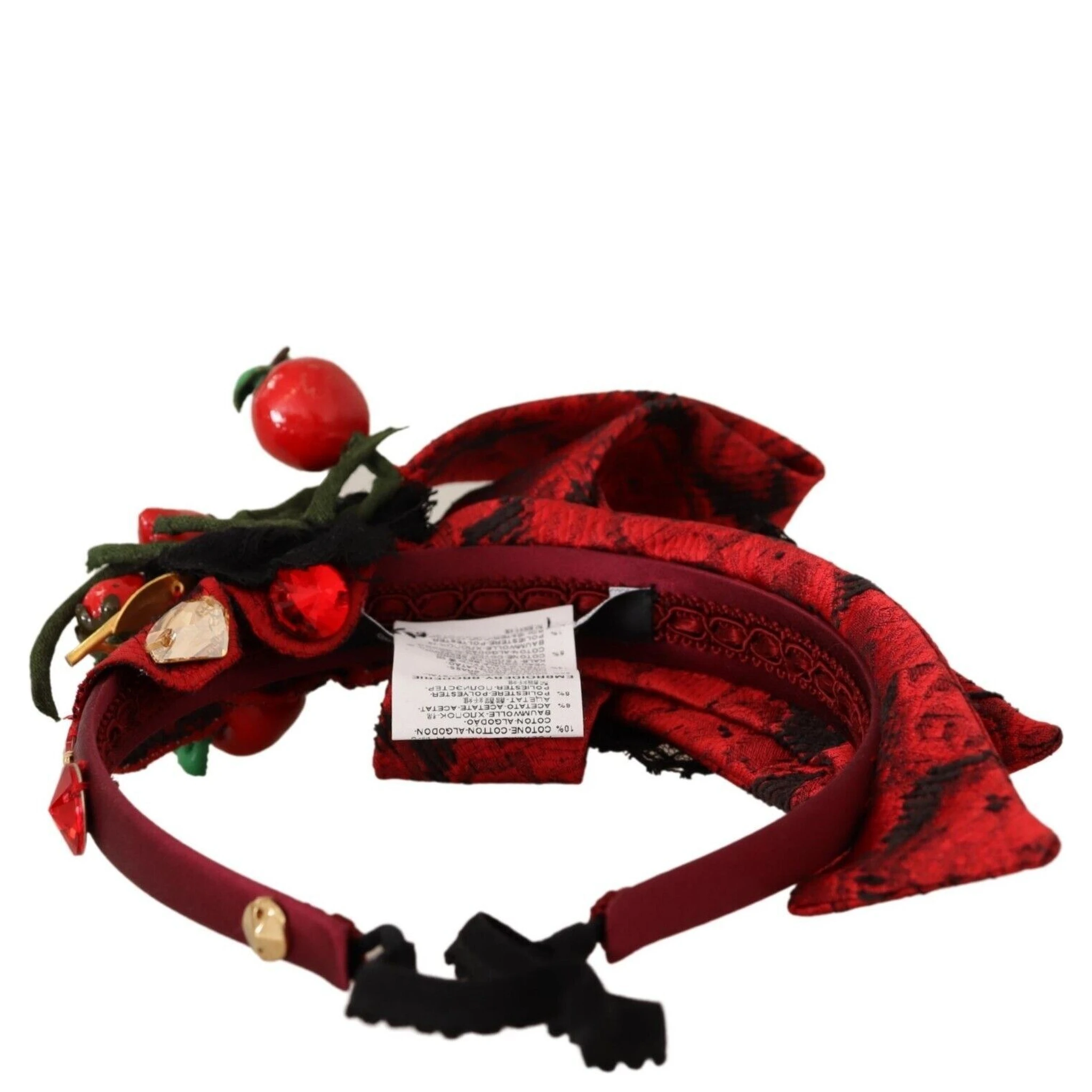 Red Tiara Berry Fruit Crystal Bow Hair Diadem Headband