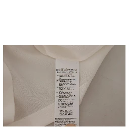 White Silk Gold DG Crown Crystal Blouse Top