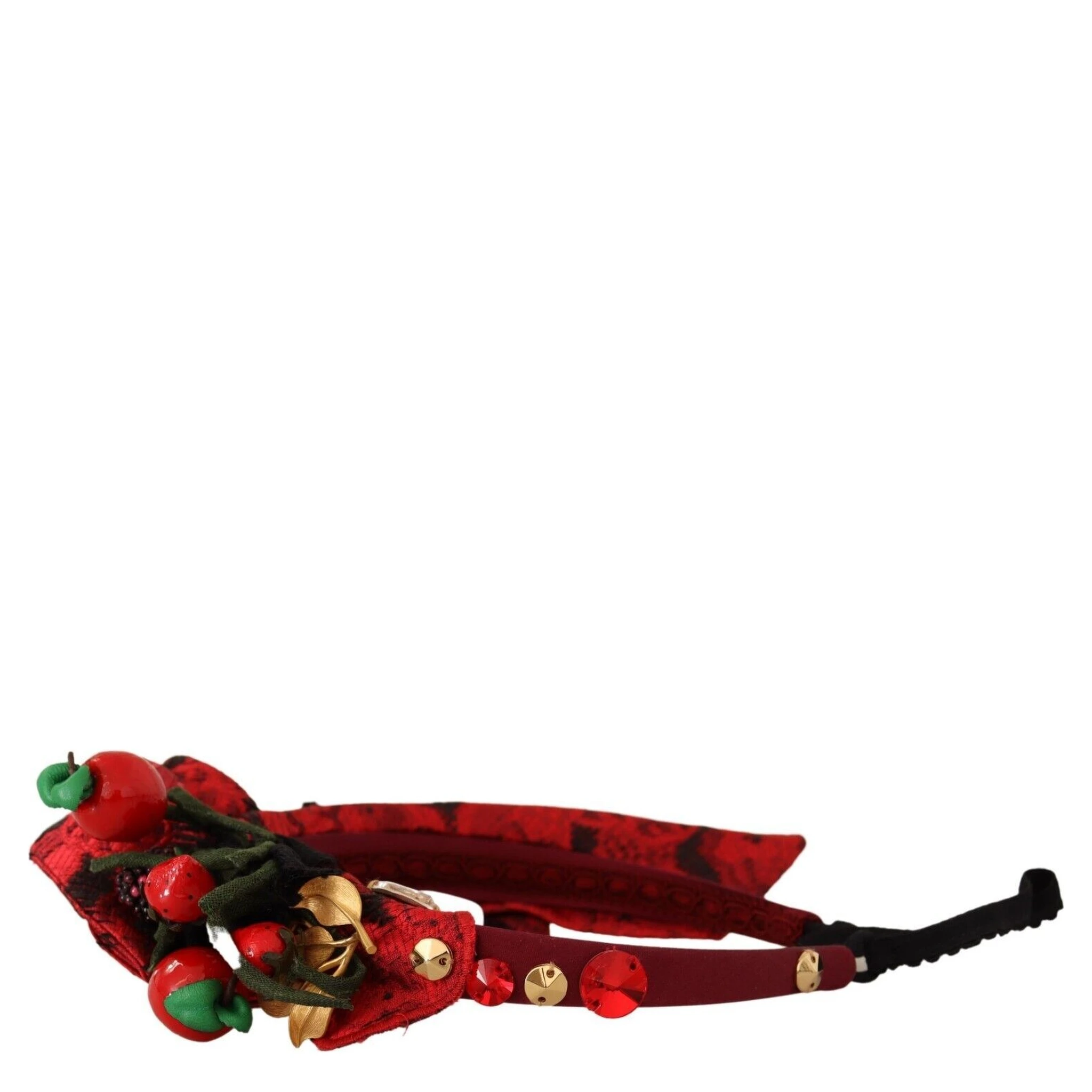 Red Tiara Berry Fruit Crystal Bow Hair Diadem Headband