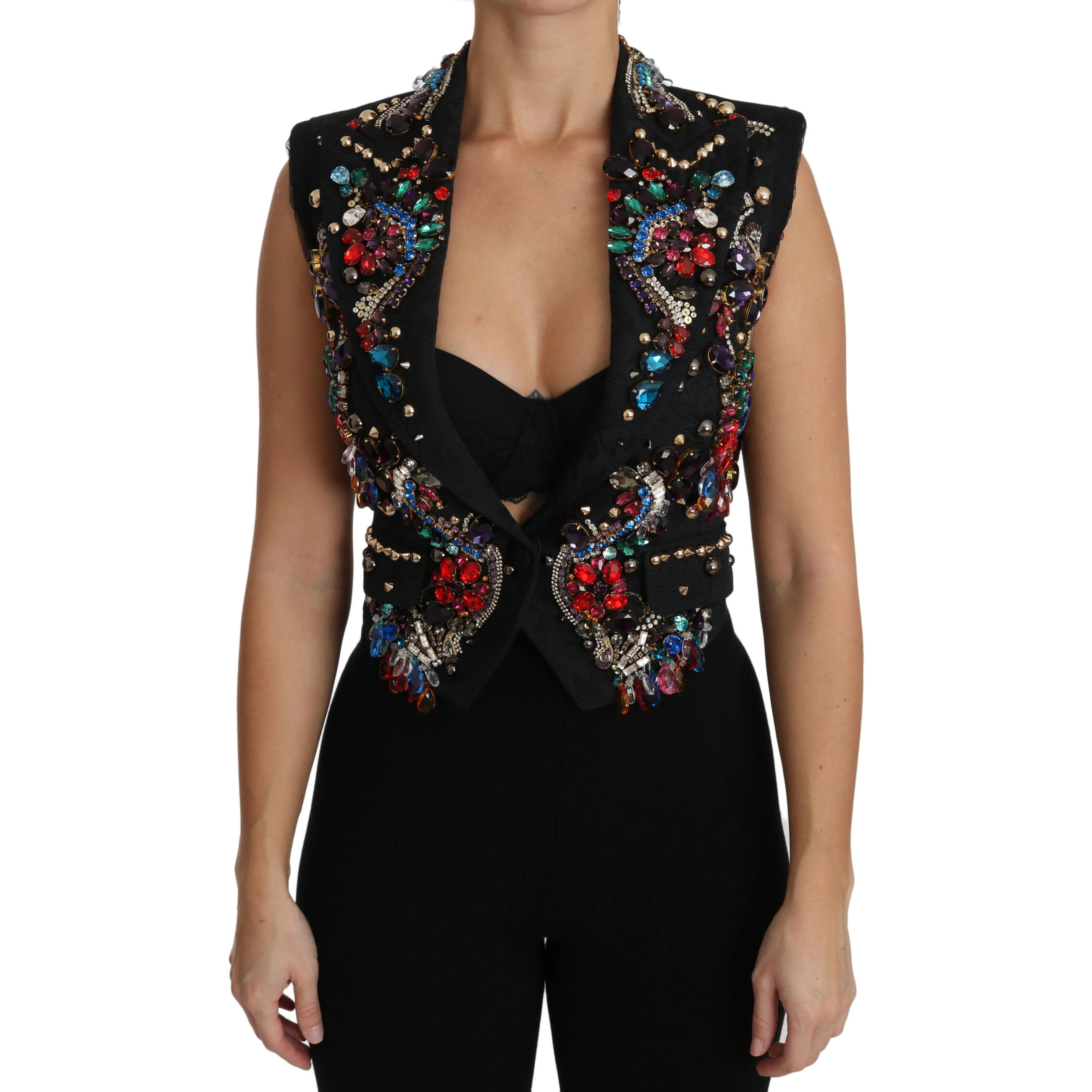 Black Crystal Sicily Vest Waistcoat