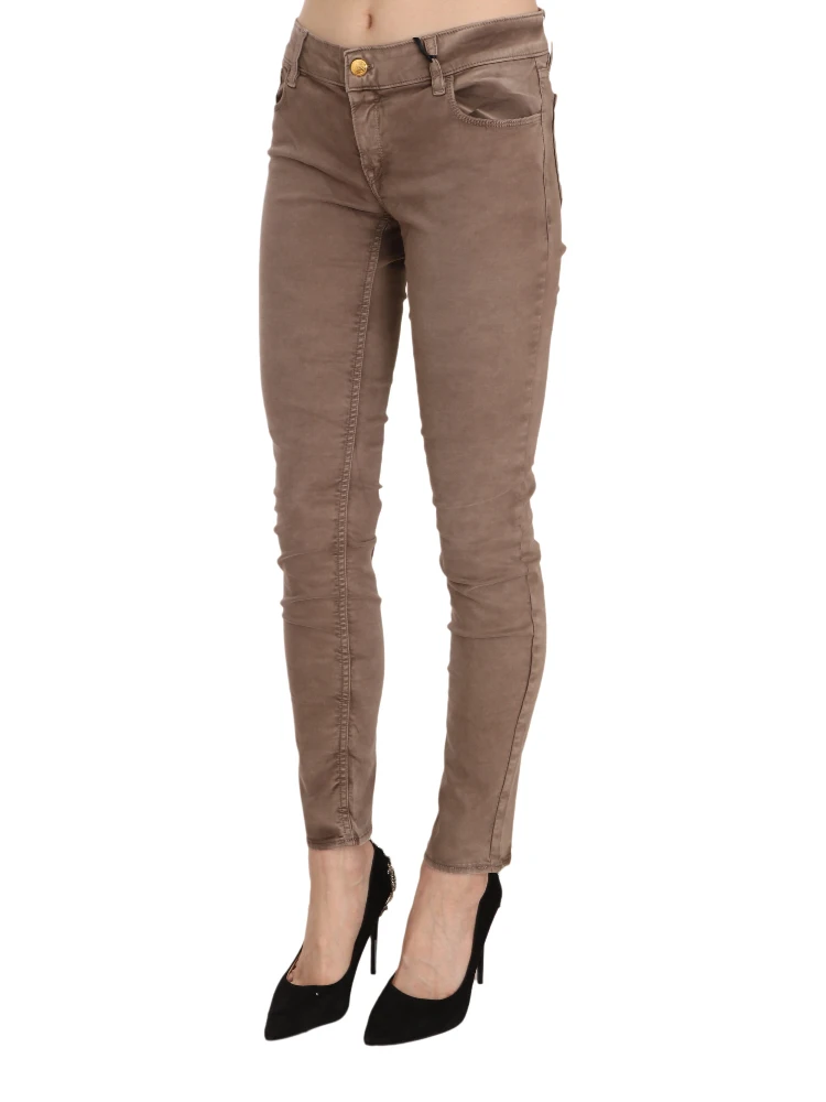Brown Low Waist Slim Fit Skinny Pants alternative