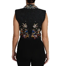 Black Crystal Sicily Vest Waistcoat