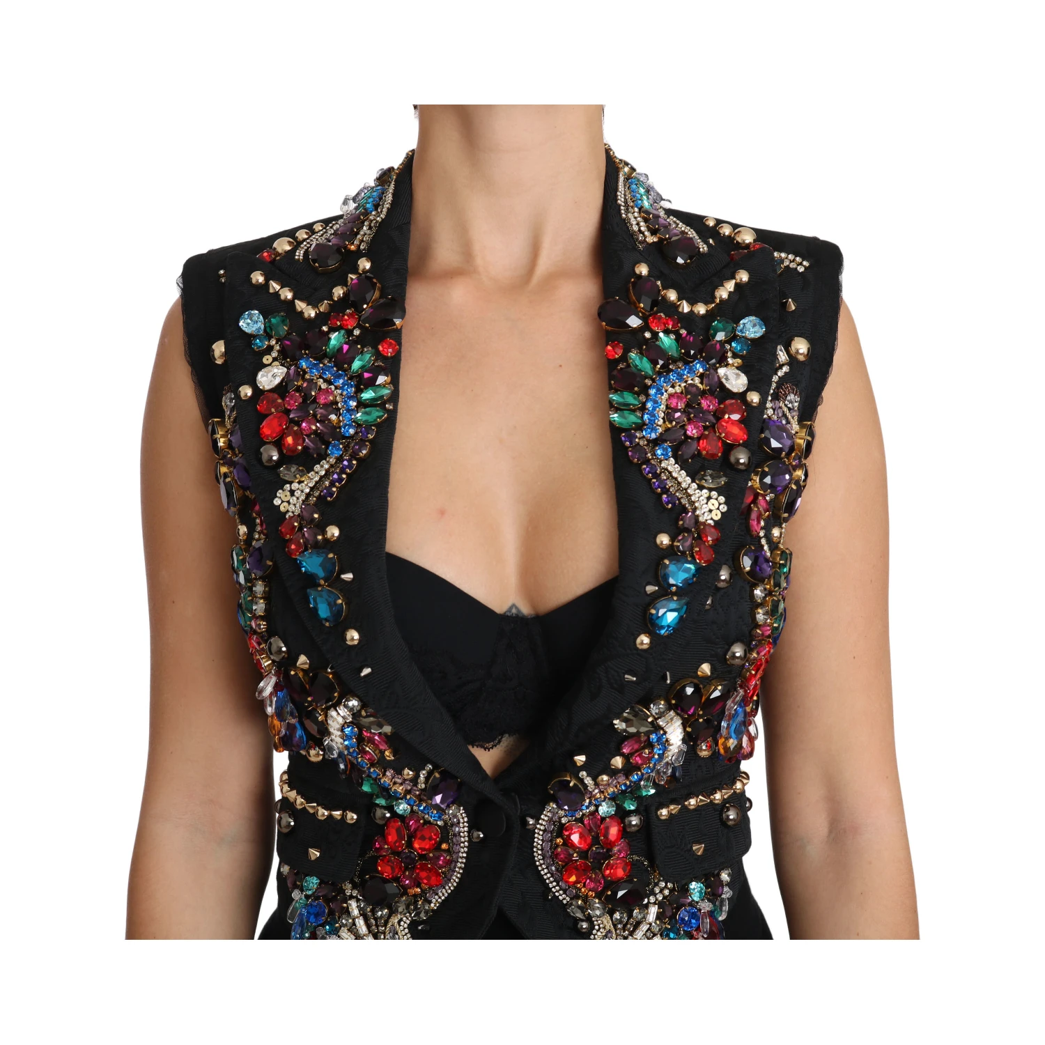 Black Crystal Sicily Vest Waistcoat