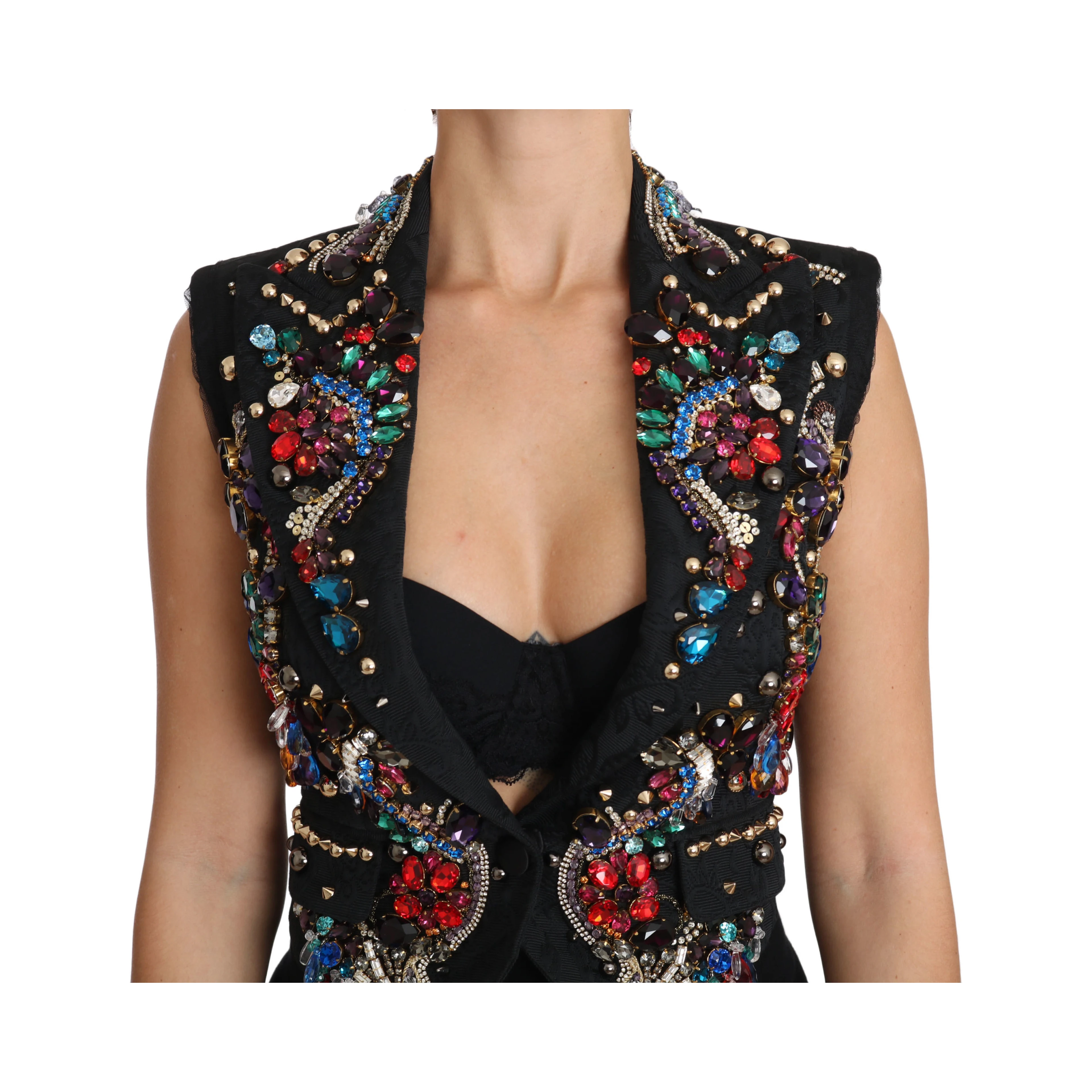 Black Crystal Sicily Vest Waistcoat