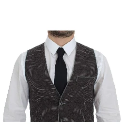 Gray Polka Dot Dress Vest Gilet Weste