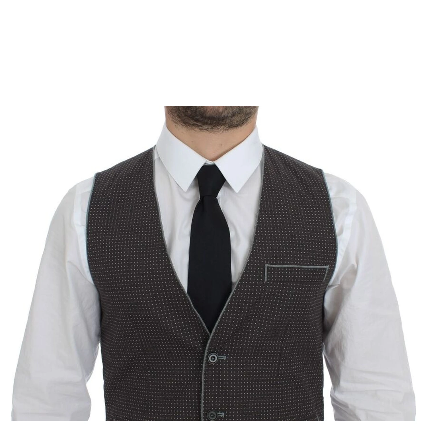Gray Polka Dot Dress Vest Gilet Weste