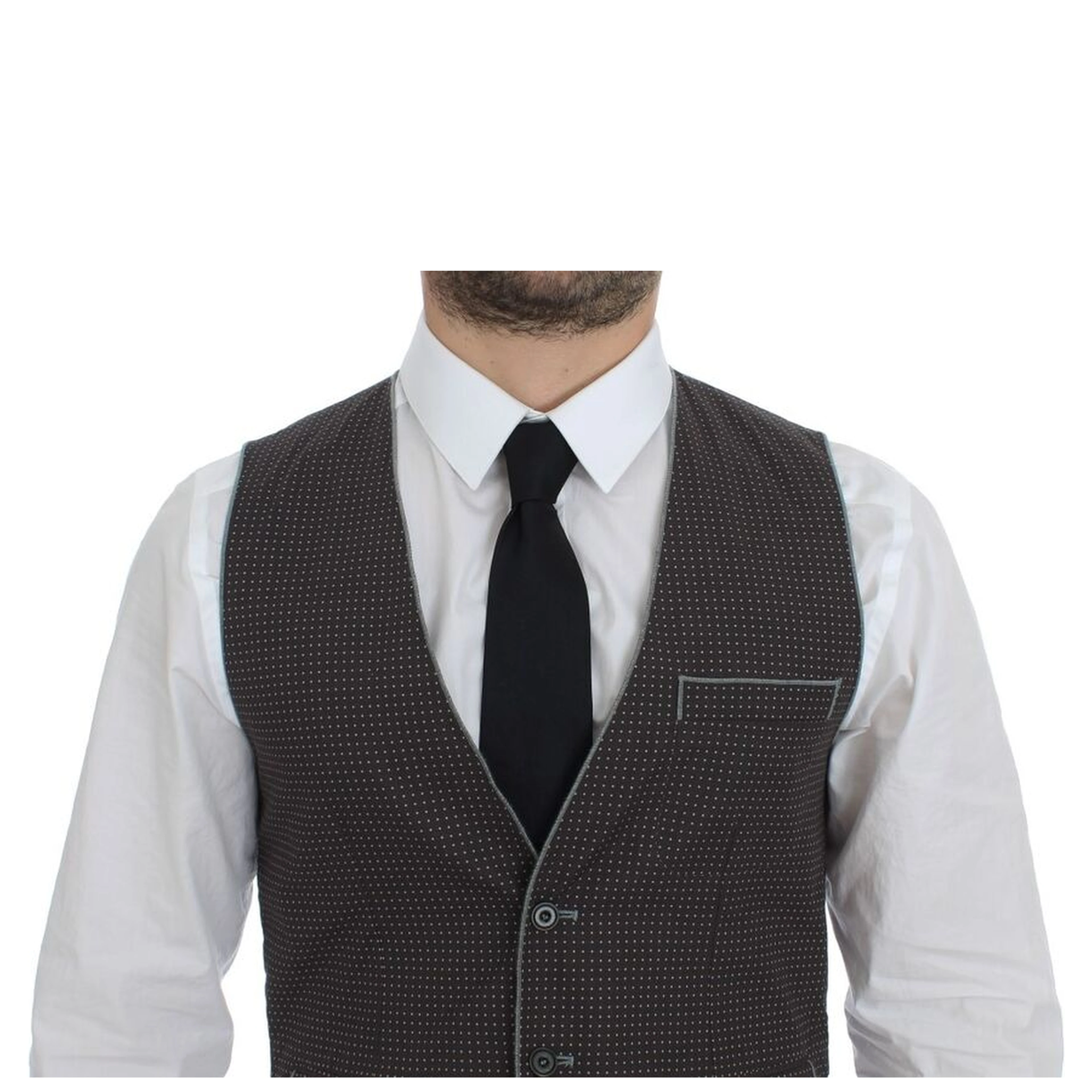Gray Polka Dot Dress Vest Gilet Weste