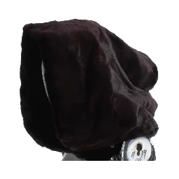 Purple Weasel Fur Crochet Hood Scarf Hat