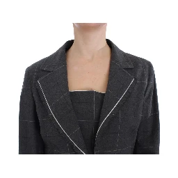 Gray Stretch Sheath Dress Suit Set