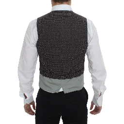 Gray Polka Dot Dress Vest Gilet Weste
