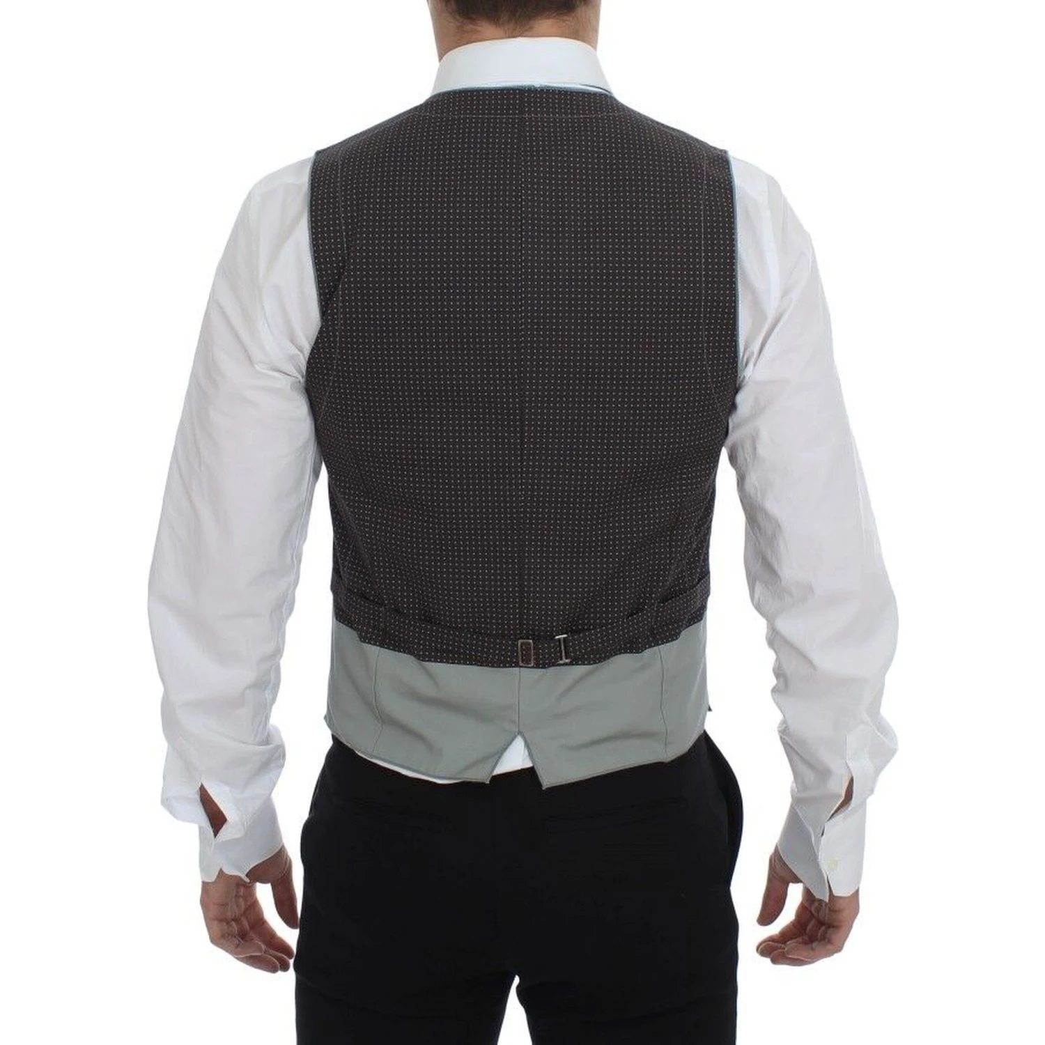 Gray Polka Dot Dress Vest Gilet Weste
