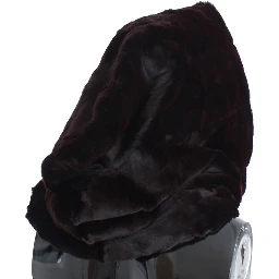 Purple Weasel Fur Crochet Hood Scarf Hat