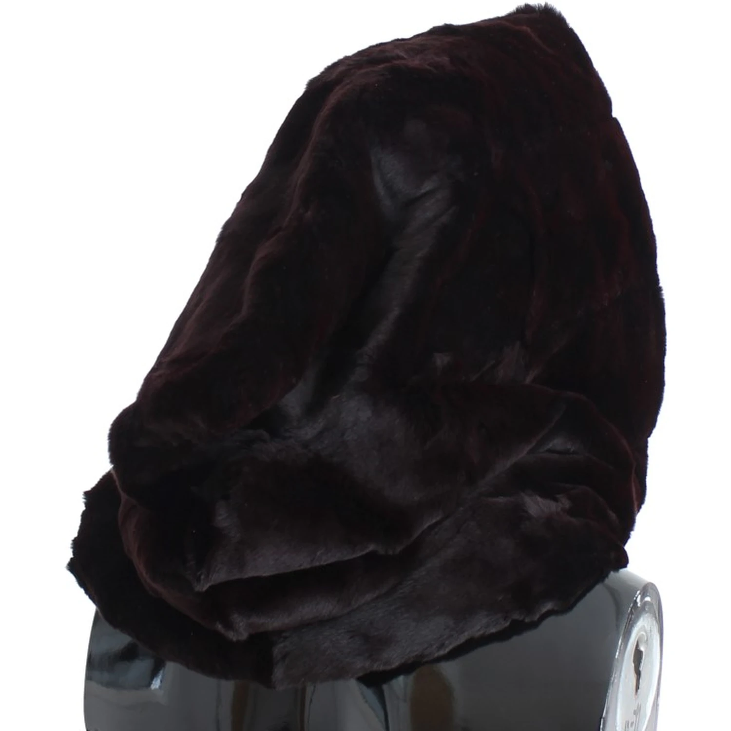 Purple Weasel Fur Crochet Hood Scarf Hat