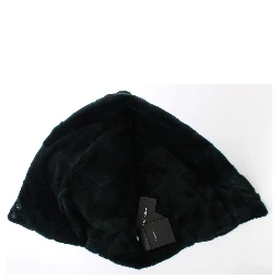 Green Weasel Fur Crochet Hood Scarf Hat
