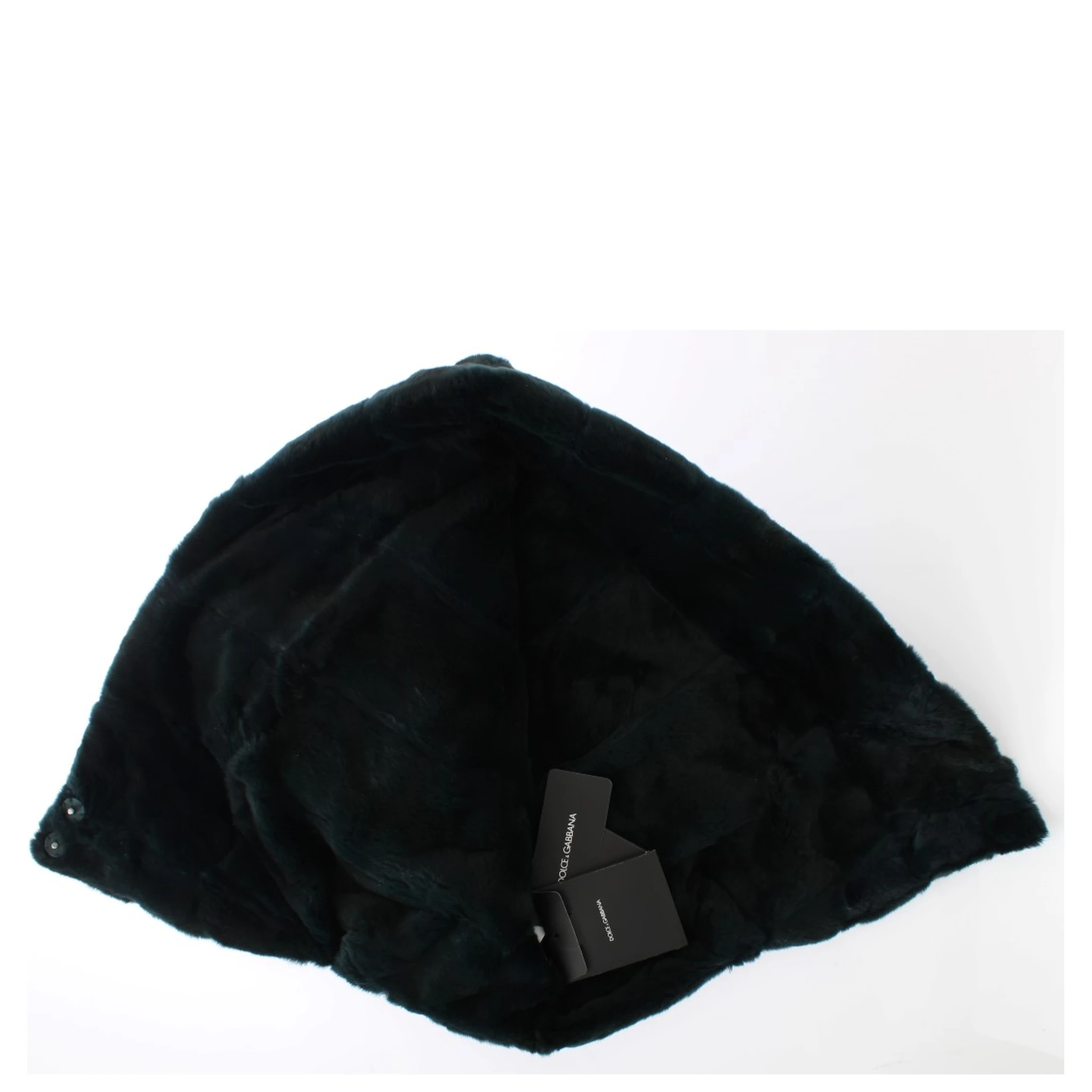 Green Weasel Fur Crochet Hood Scarf Hat