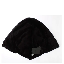 Purple Weasel Fur Crochet Hood Scarf Hat