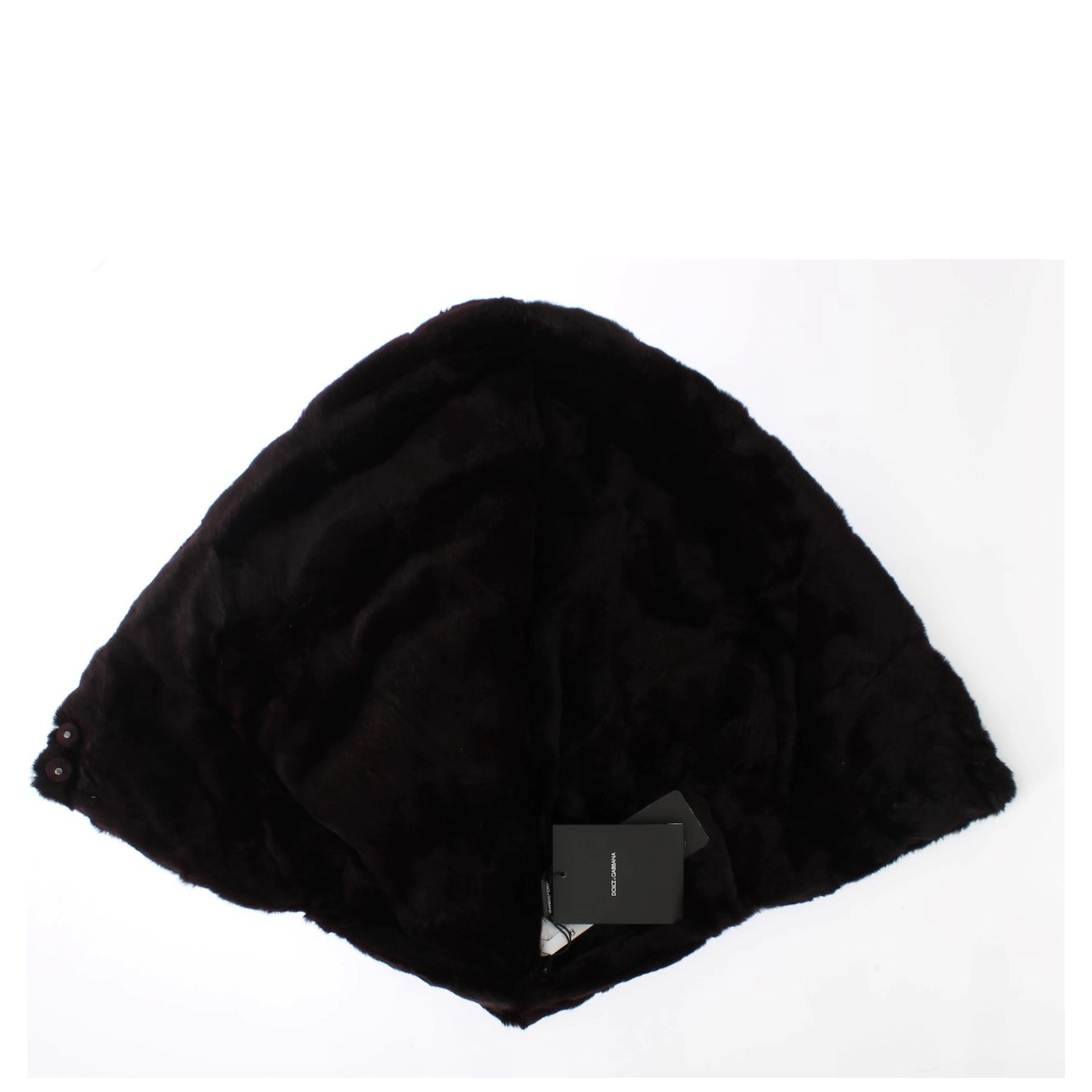 Purple Weasel Fur Crochet Hood Scarf Hat