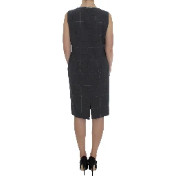 Gray Stretch Sheath Dress Suit Set