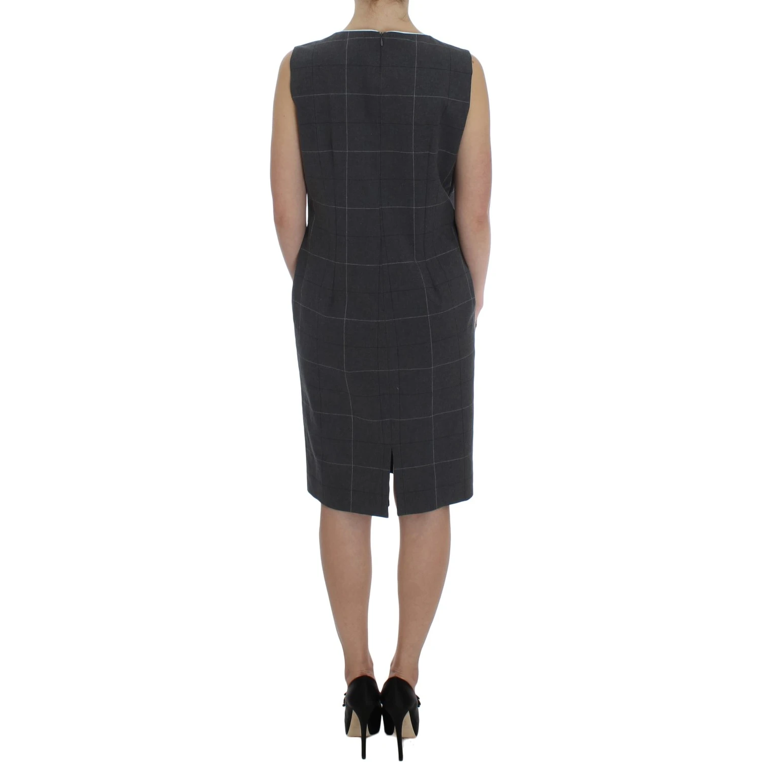 Gray Stretch Sheath Dress Suit Set