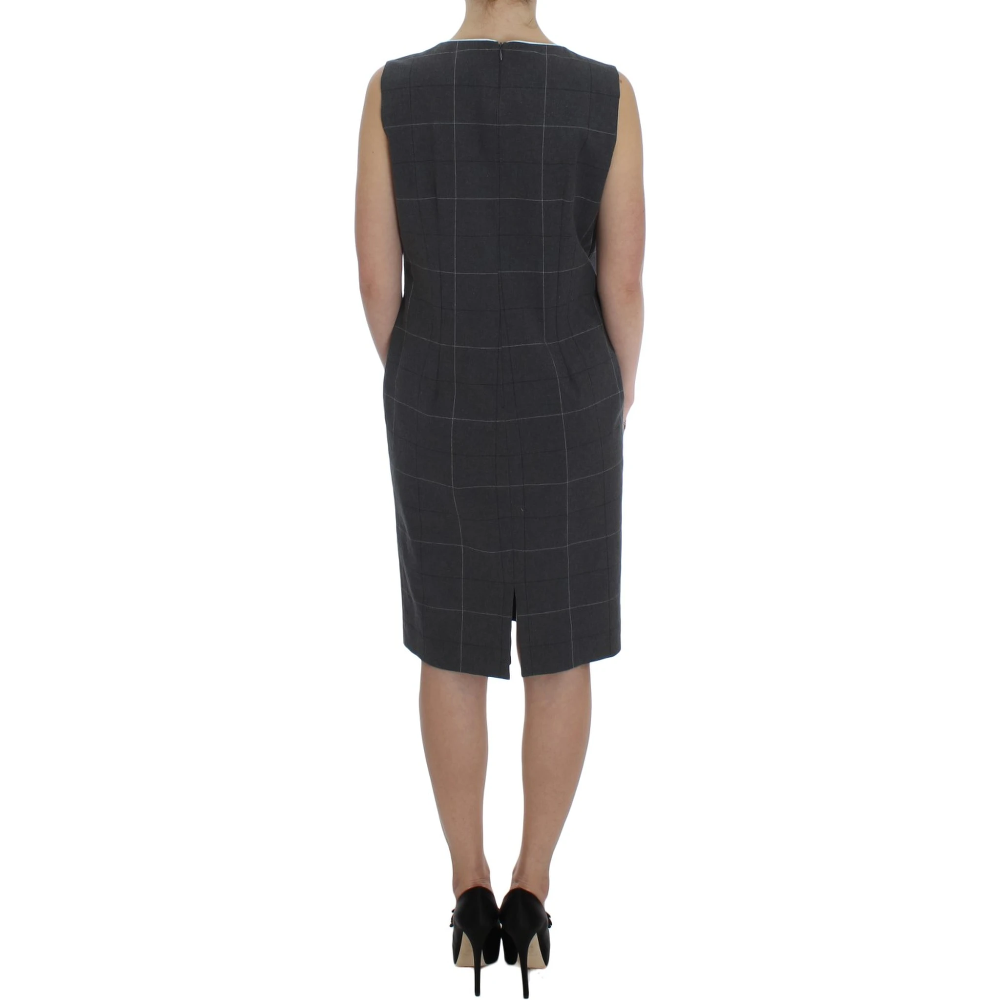 Gray Stretch Sheath Dress Suit Set
