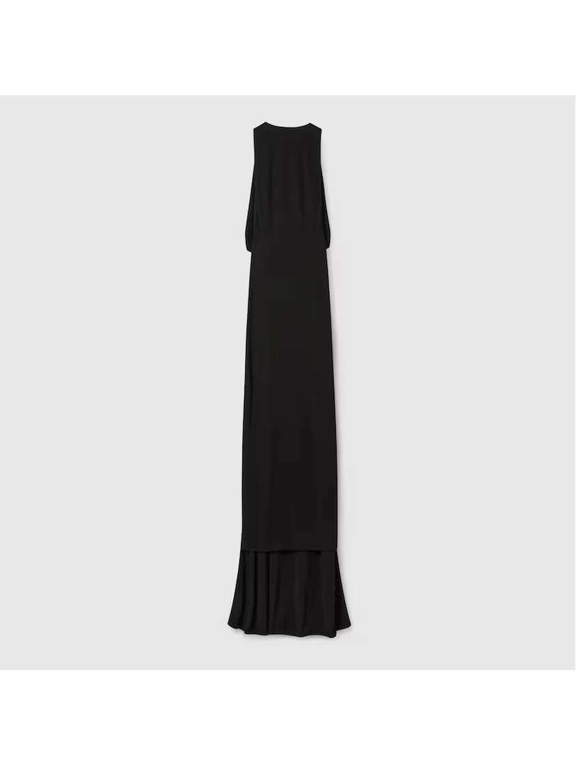 Jersey crêpe fabric evening dress