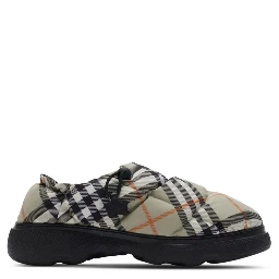 Check pattern pillow mules