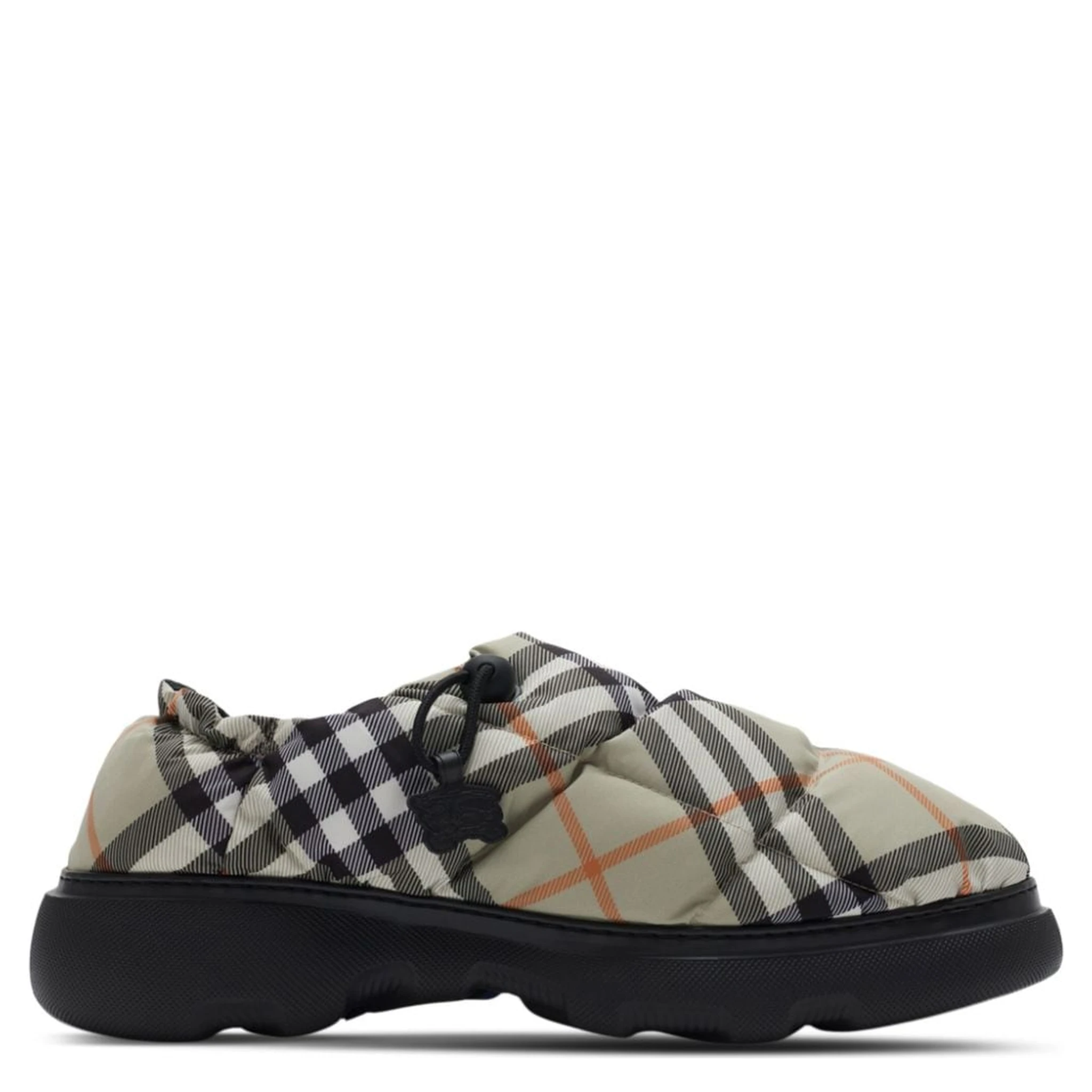 Check pattern pillow mules