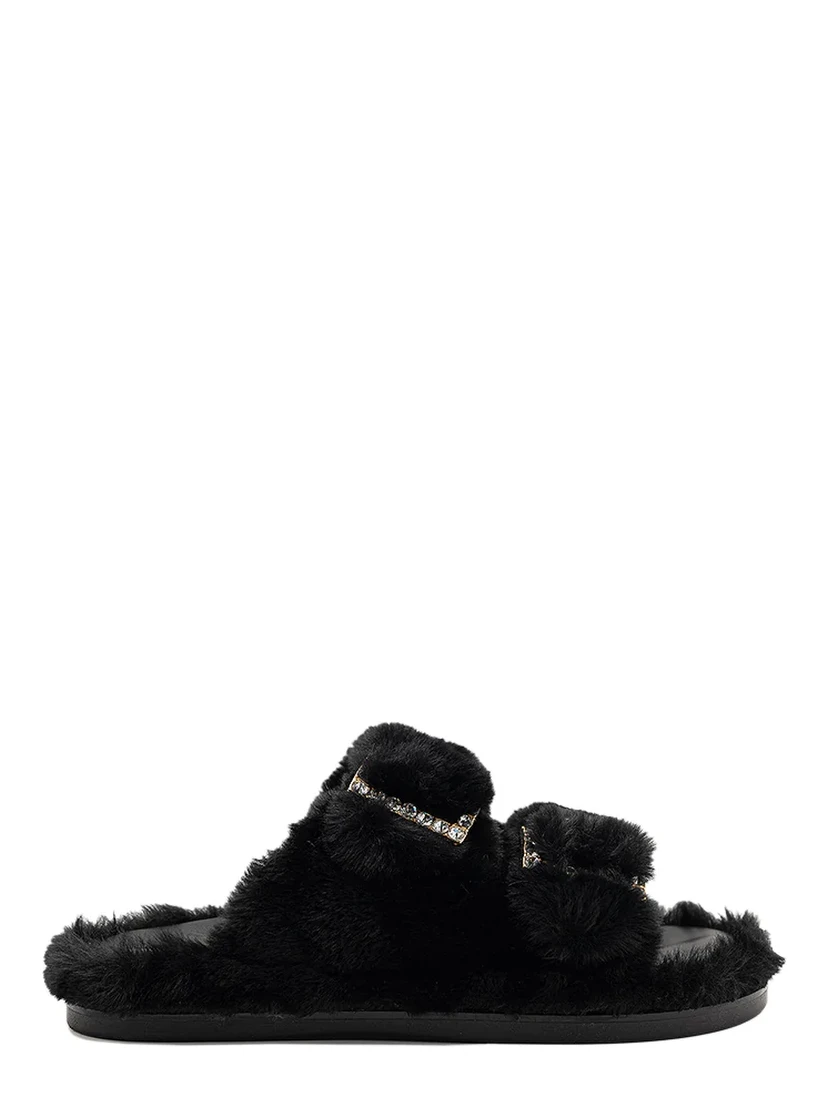 "Greta" eco fur slippers