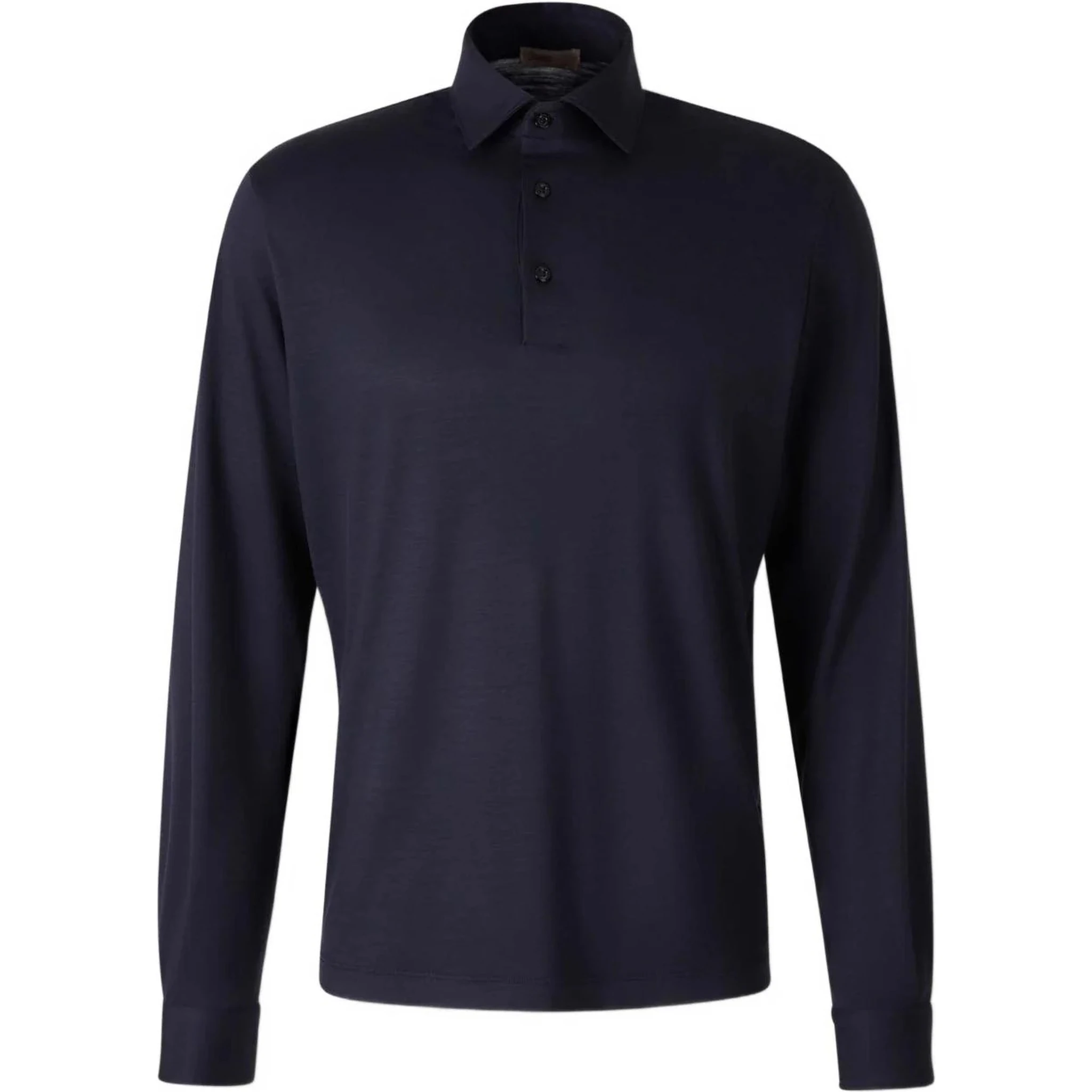 Wool polo shirt with long slevees