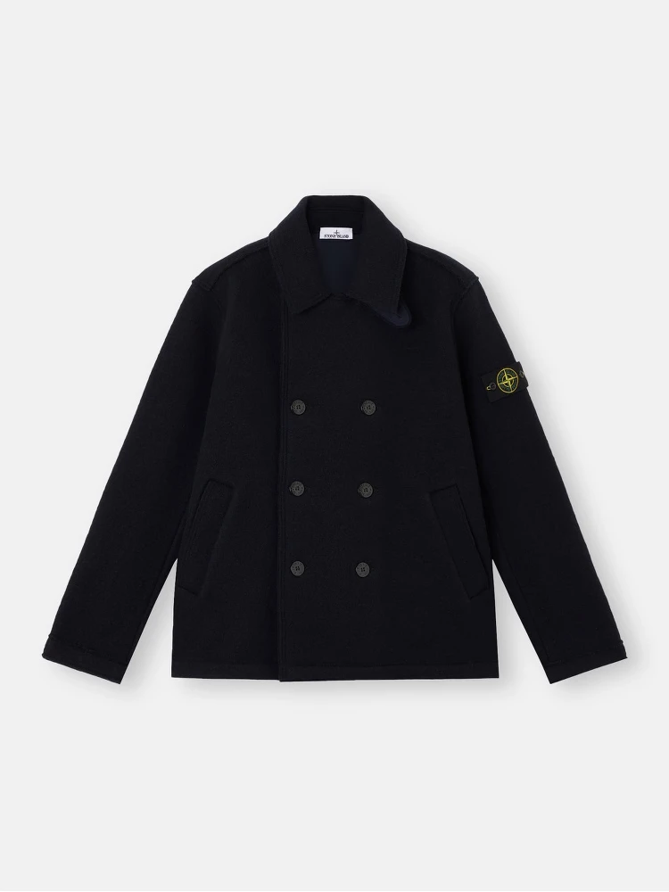 Double-breasted RWS wool felt pea jacket