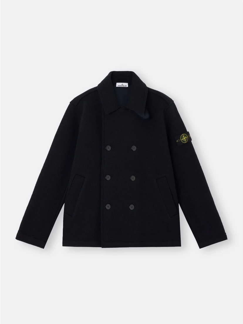 Double-breasted RWS wool felt pea jacket