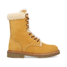 Lace-up ankle boots in shearling