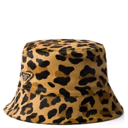 Leopard Print Leather Bucket Hat