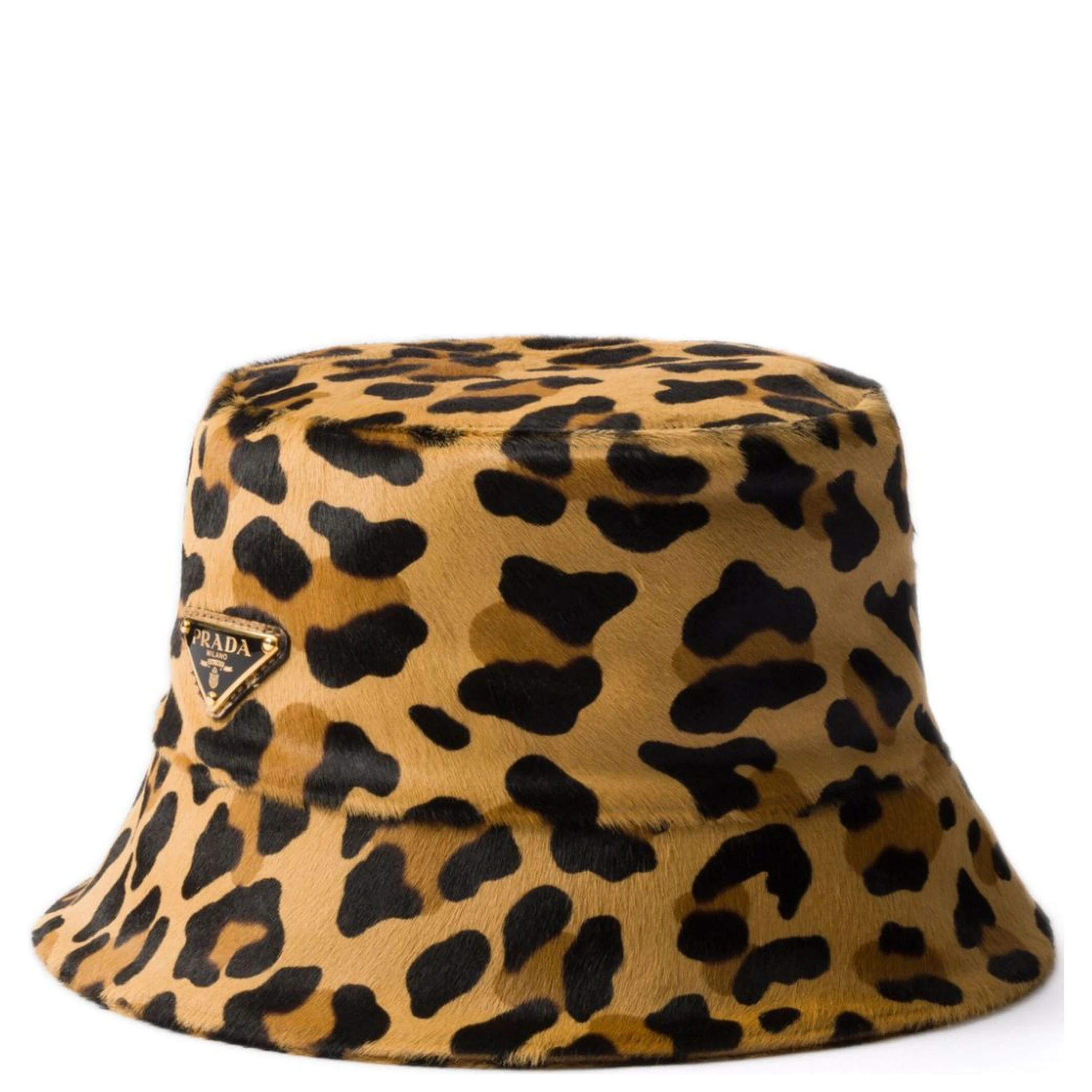 Leopard Print Leather Bucket Hat