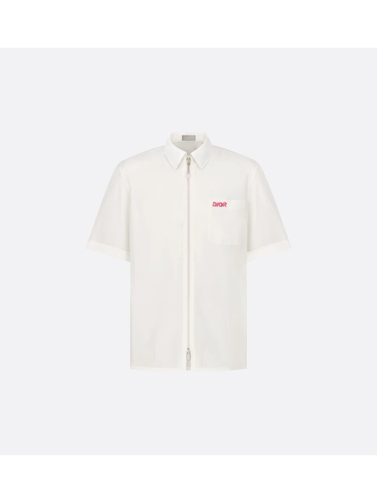 Short-sleeved zipped shirt