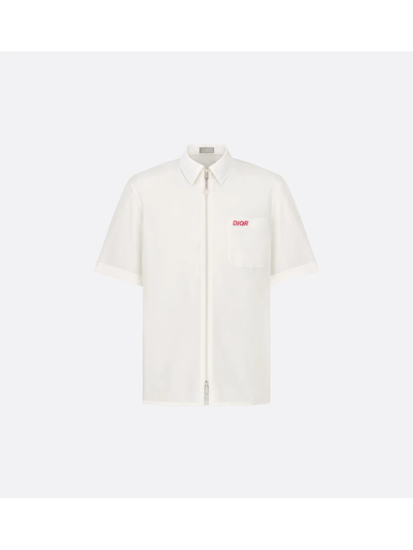 Short-sleeved zipped shirt