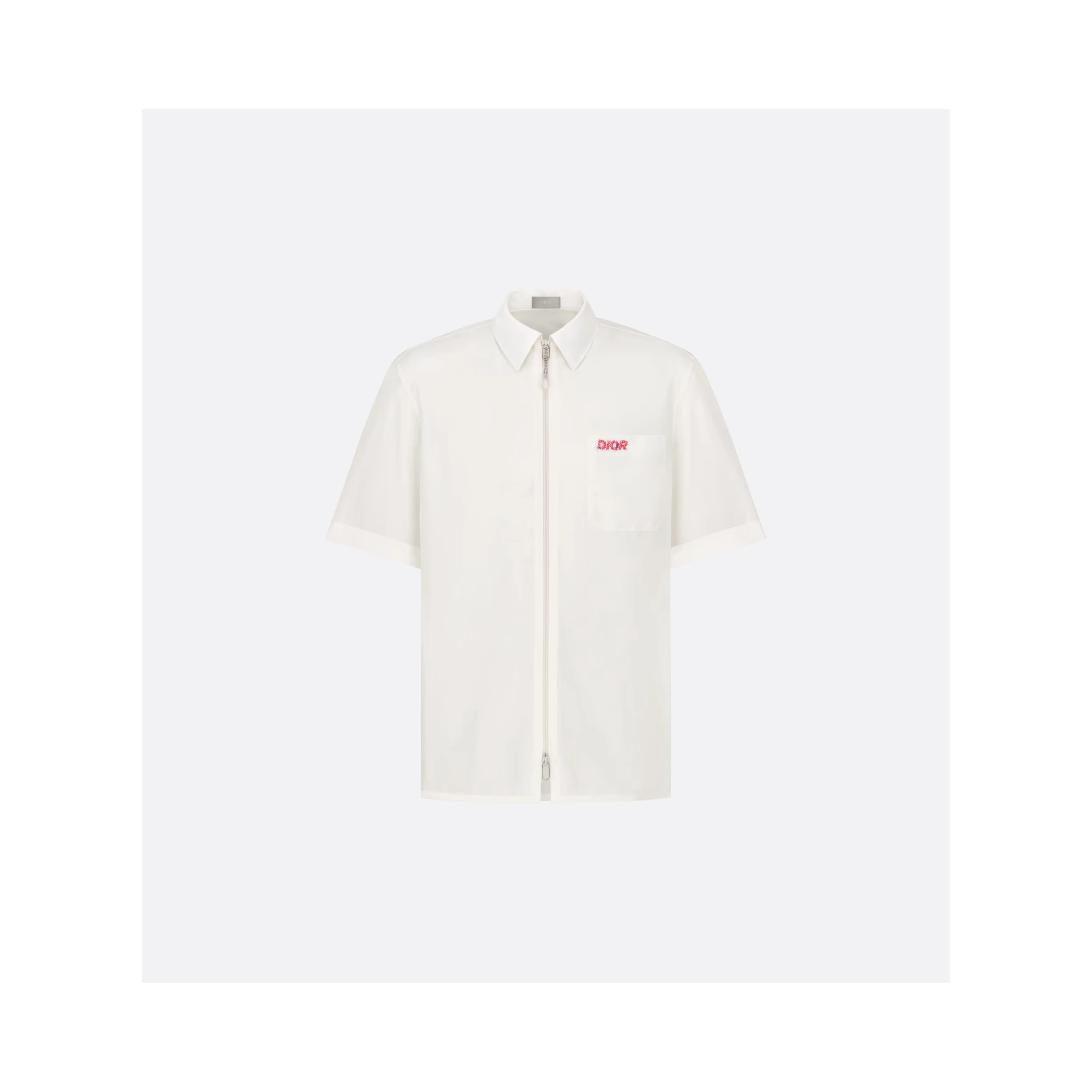 Short-sleeved zipped shirt