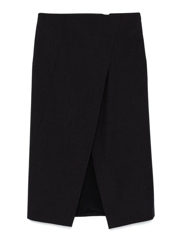 Wool gabardine skirt