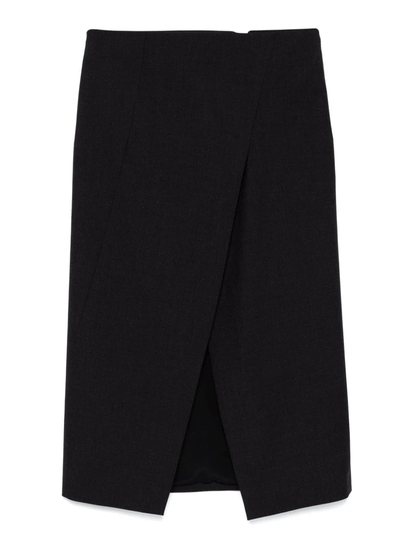 Wool gabardine skirt