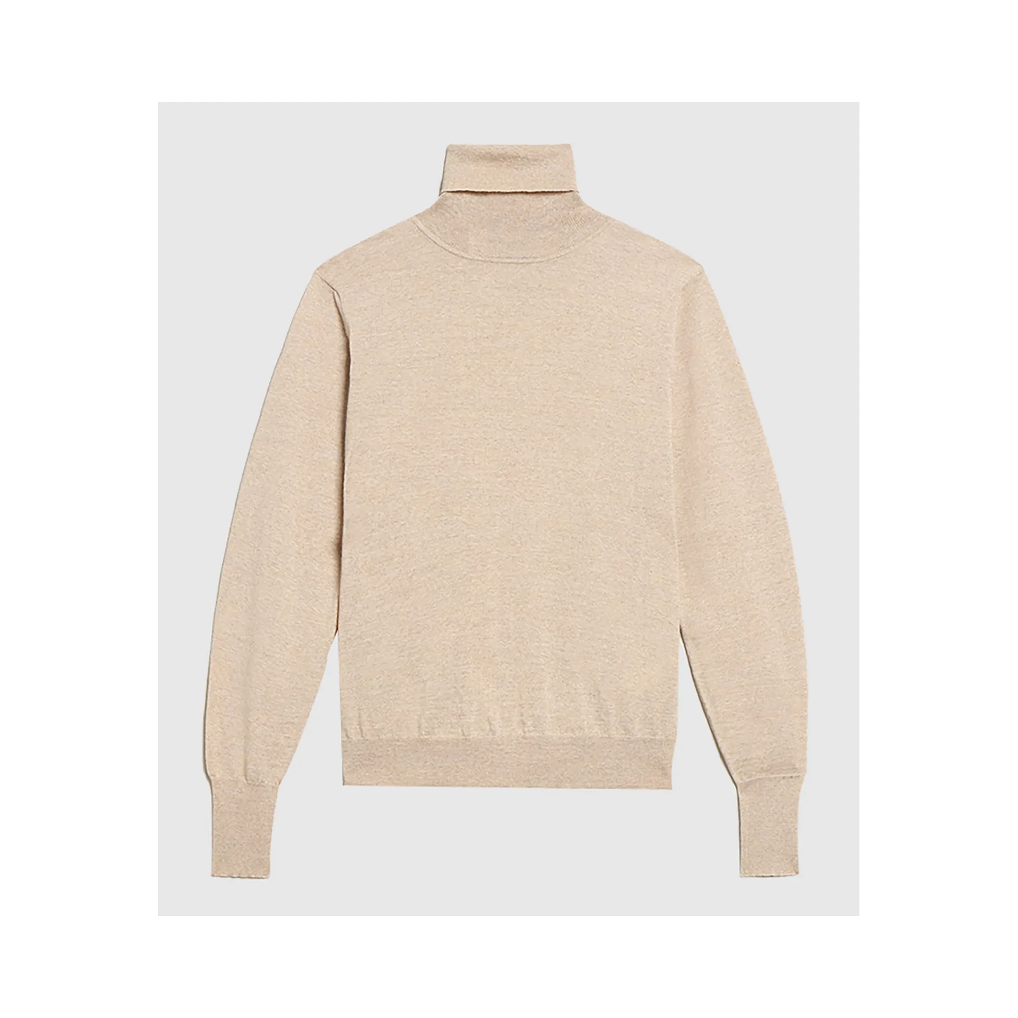 Distressed roll-neck virgin wool jumper
