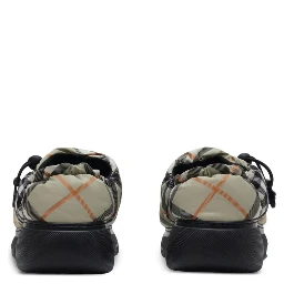 Check pattern pillow mules