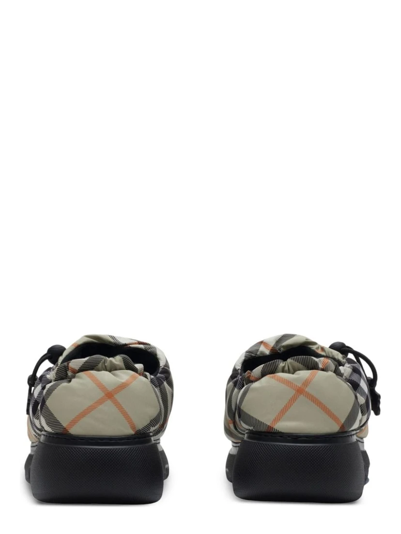 Check pattern pillow mules