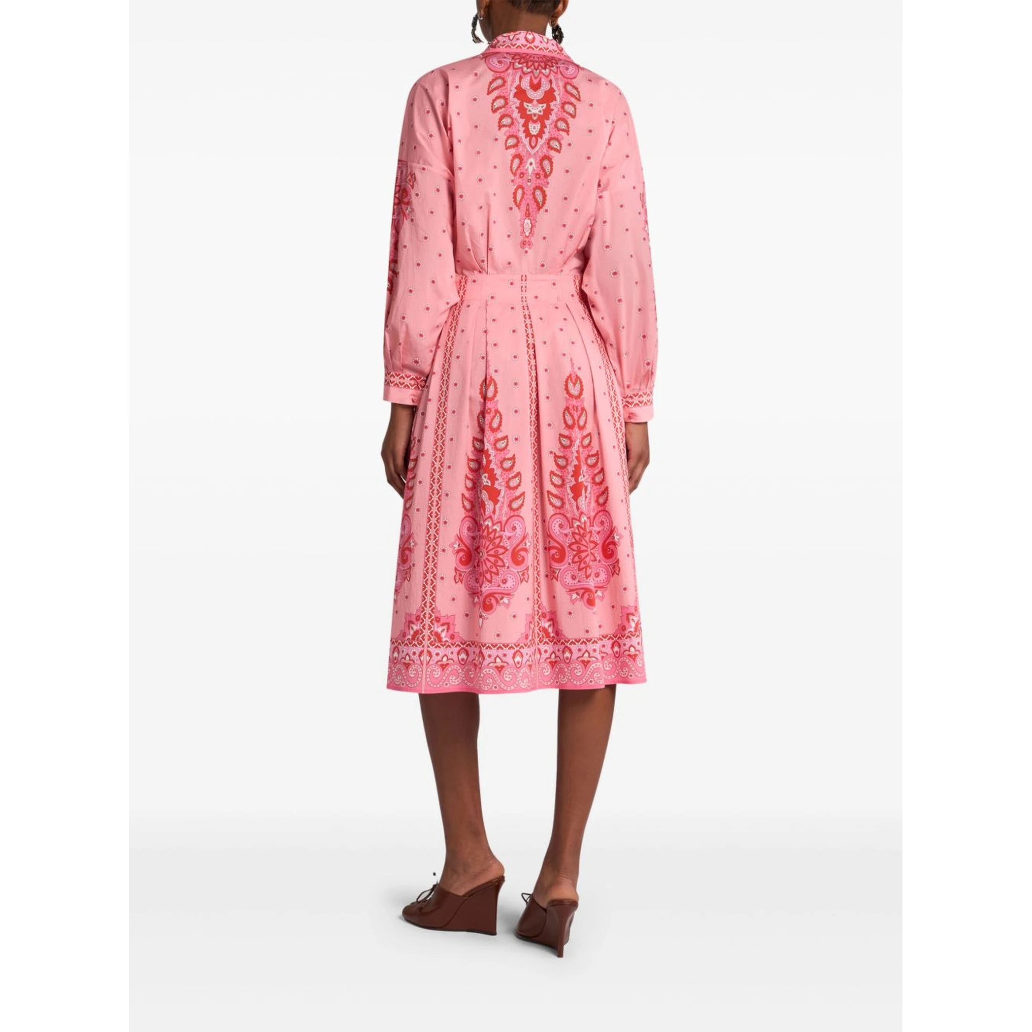 Paisley-print shirt dress