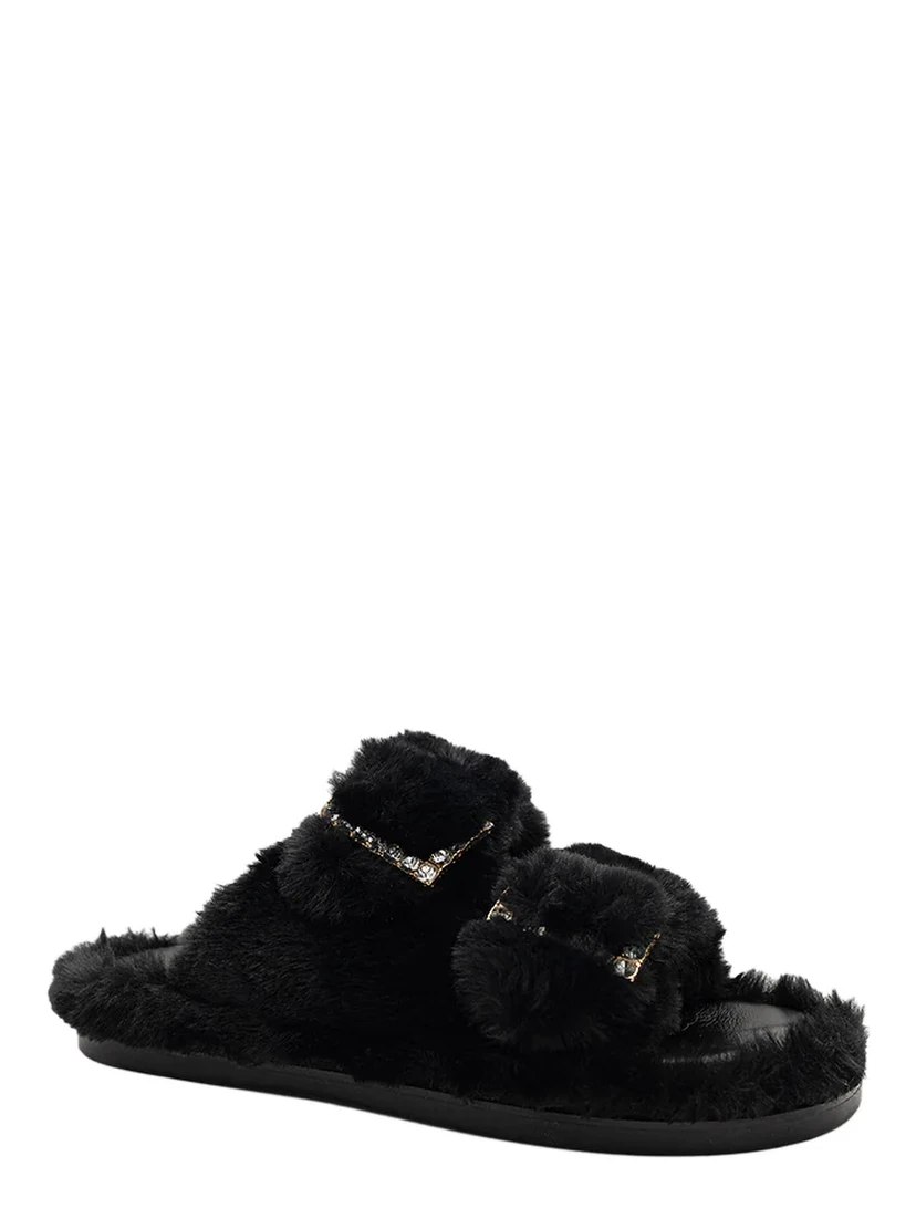 "Greta" eco fur slippers