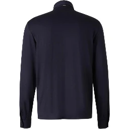 Wool polo shirt with long slevees