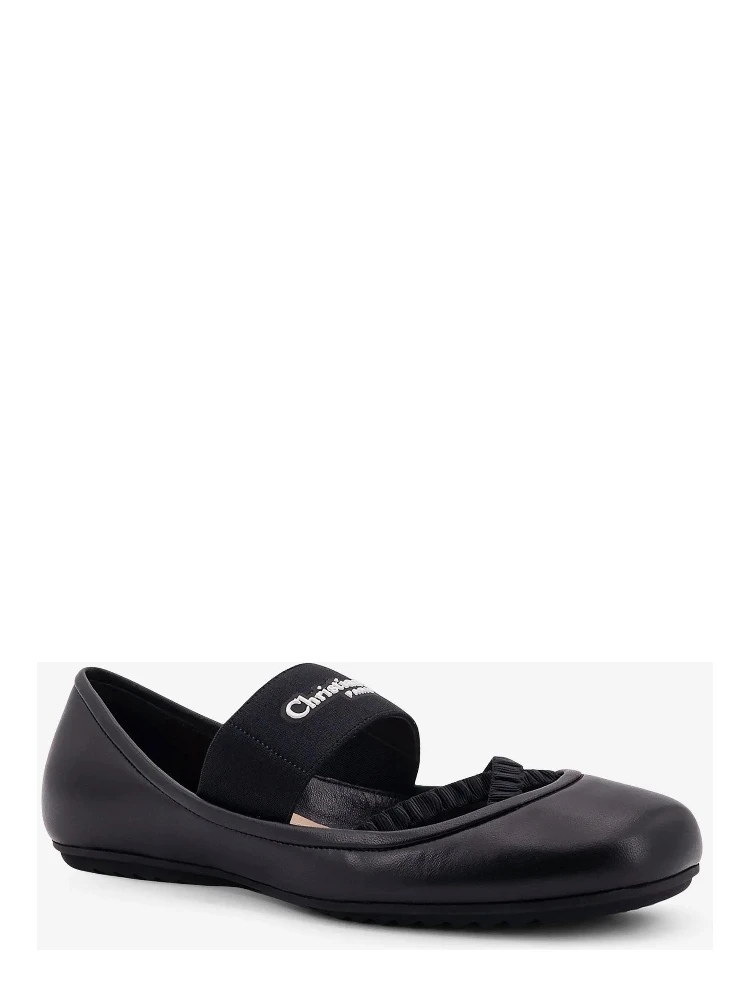 Leather ballerinas flat with elastic band alternative