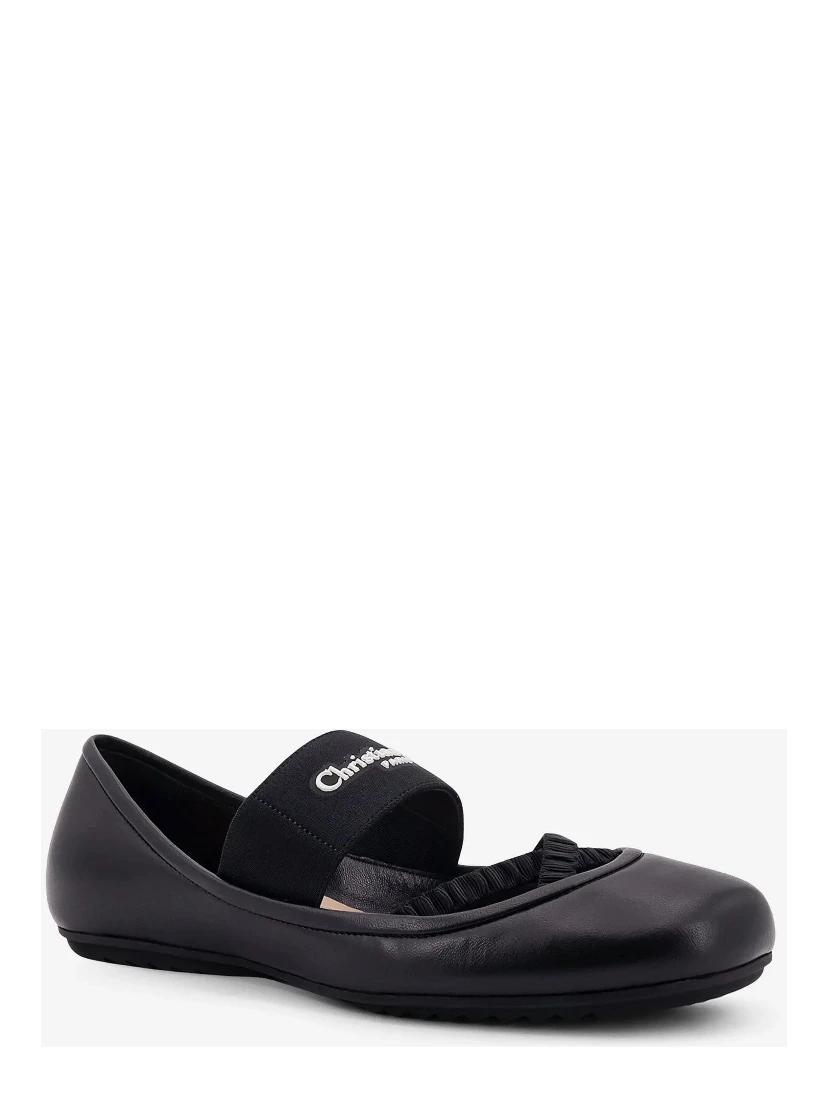 Leather ballerinas flat with elastic band